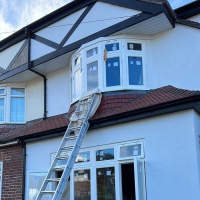 Traditional sash bay window Clapham Junction home