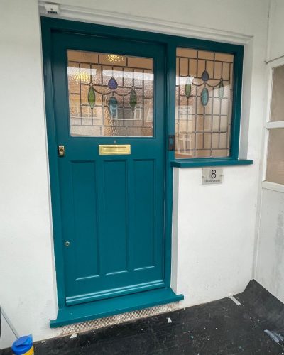 Bespoke timber front door installation Battersea